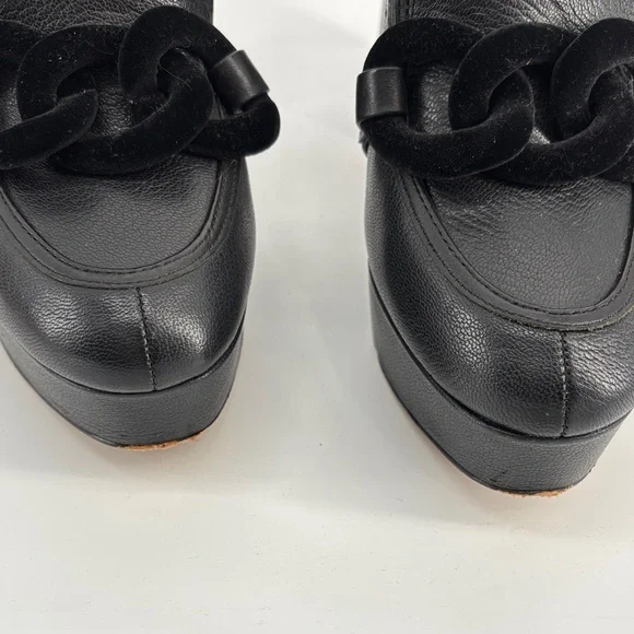 Vince Camuto Gathie size 8 Black Leather heeled loafers - Picture 12 of 12